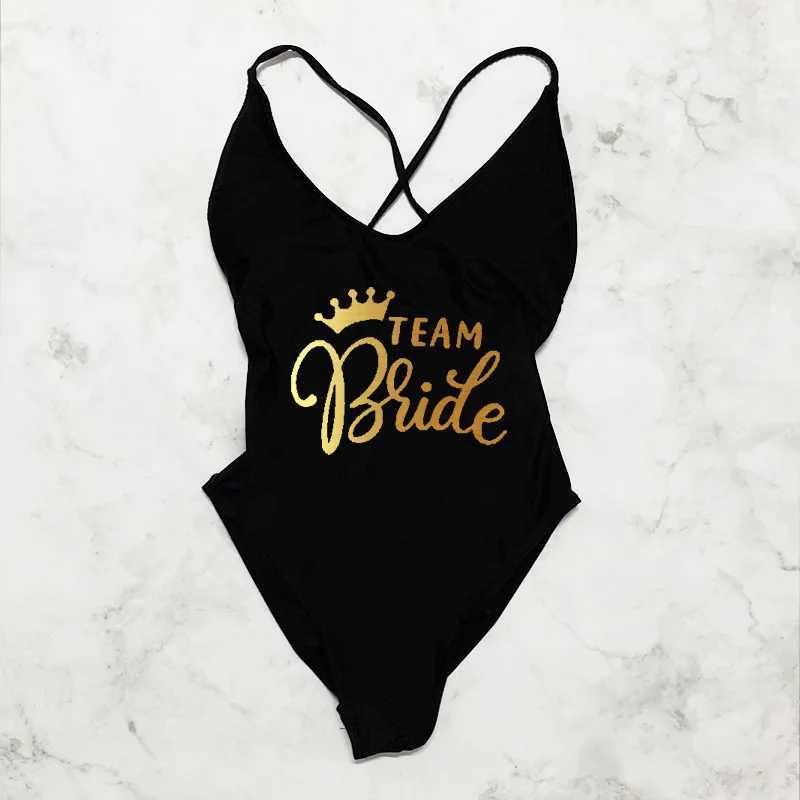 Sexy Padded one-piece swimsuit bride swimsuit womens team bride crown swimsuit women 2023 Bachelorette Party bikini swimsuitW250214
