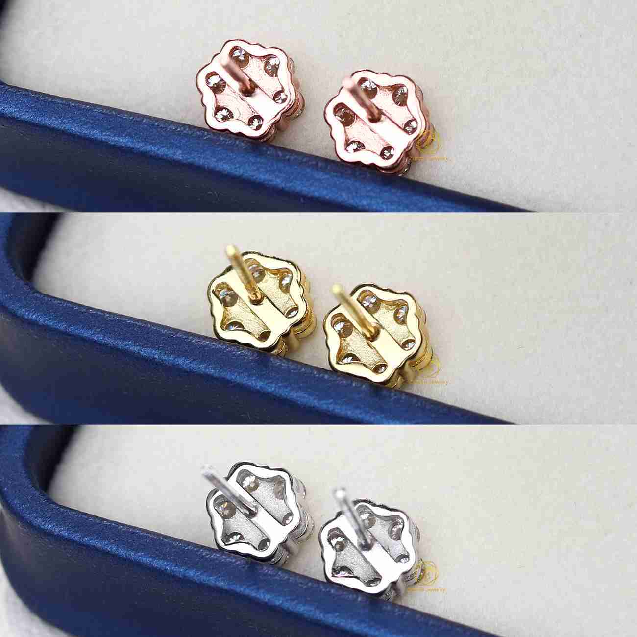 2025 Hot Sale Style 10k 14k 18k Solid Gold Melee Moissanite Diamond Gold Stud Earrings Screws Women Fine Jewelry Earrings
