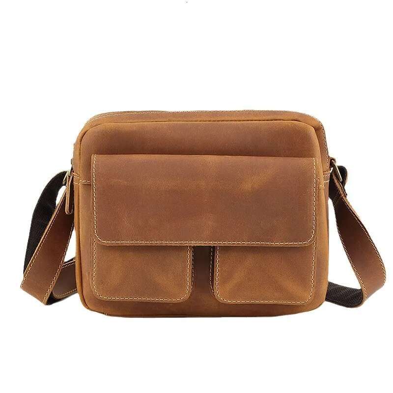 Shoulder Men Leather Vintage Crossbody Messenger Business Office Hand Sg Tote Bag Transverse For Male