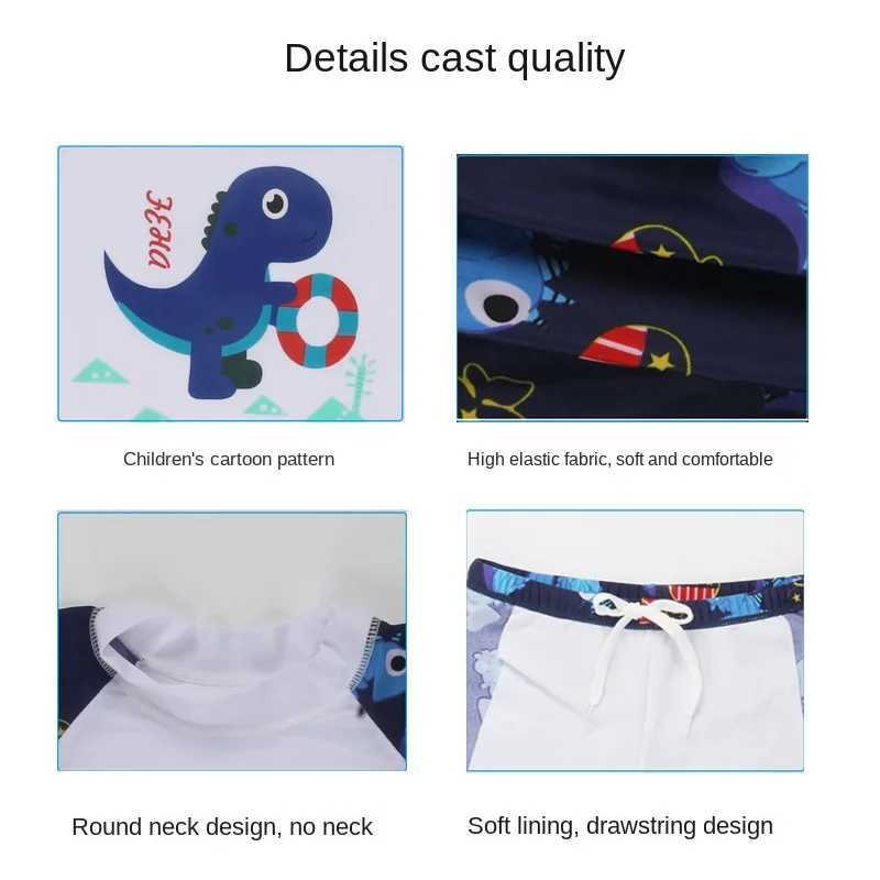 Childrens Boys Summer Baby Sun Protection Quick Drying Split Body Swimsuit Childrens Middle and Large Childrens Cute OutfitXJ250214