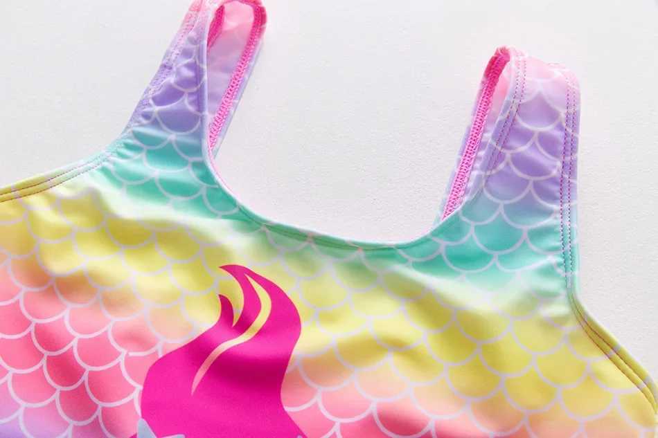 New Arrival Girls One-Piece Swimsuit Childrens Swimwear Colorful Gradient Print One-Piece Swimsuit for ChildrenXJ250214