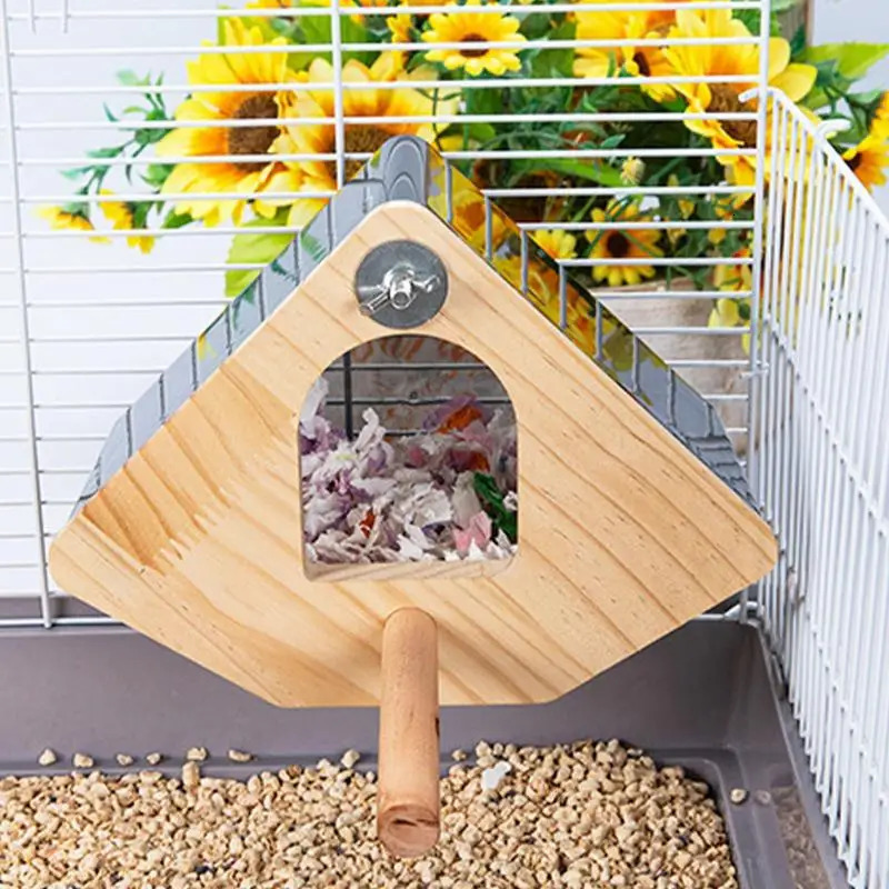 Parakeet Nesting Box Wood Bird Cage House Easy To Clean Transparent Bird Nesting Box For Budgie Bird Breeding Box 250206
