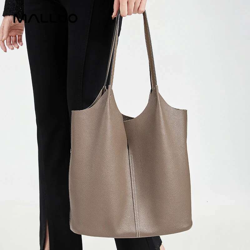 Women's Cowhide Bucket Ladies Bag Lady Casual Genuine Cow Leather Shoulder Bags ladies Tote Handbags for Female