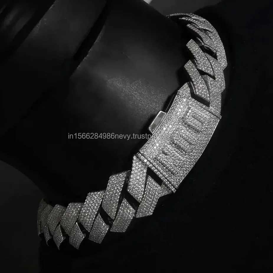 Custom Name 26MM Rappers Iced Out Cuban Link Chain Diamond Moissanite Mens Chunky Chain Necklace Cuban Link Chain Men