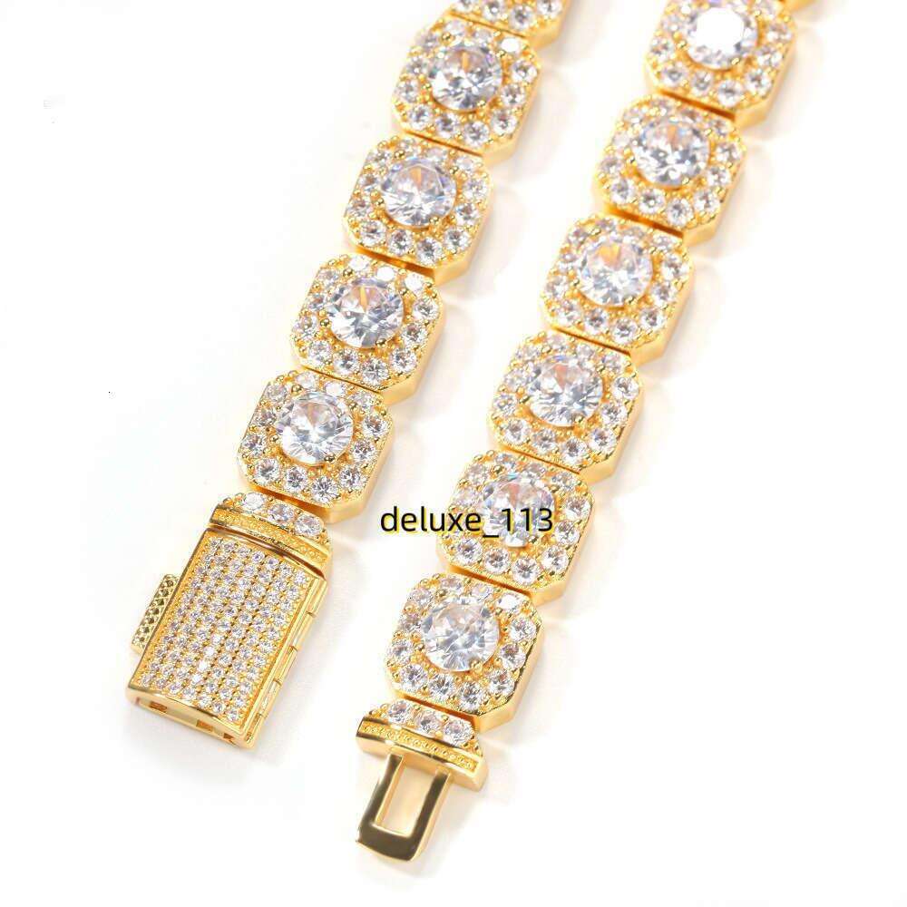 Men's New Hip Hop moissanite Rock Sugar Necklace Multi size Hiphop Rap Accessories