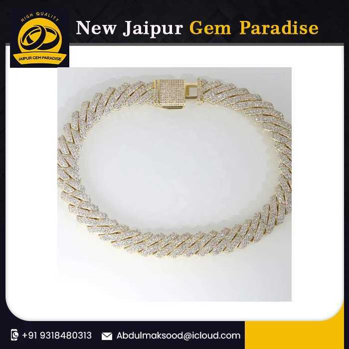 12mm Miami Cuban Link Chain Vvs Moissanite Diamond Stubbed 925 Sterling Silver White Gold Plated 18-24 Hip Hop Jewellery