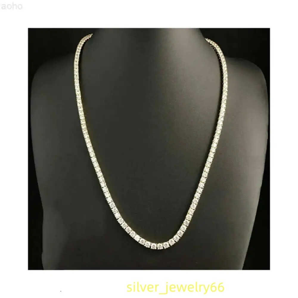 Arrival Tennis Chain Vvs Moissanite Diamond Stubbed 925 Sterling Silver White Gold Plated