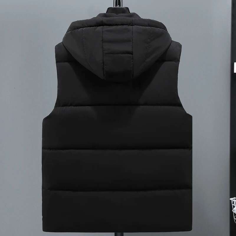 L-8XL Oversize Autumn Winter Vest 2023 New Thick Warm Hooded Sleeveless Jacket Men Casual High Quality Plus Size Waistcoat