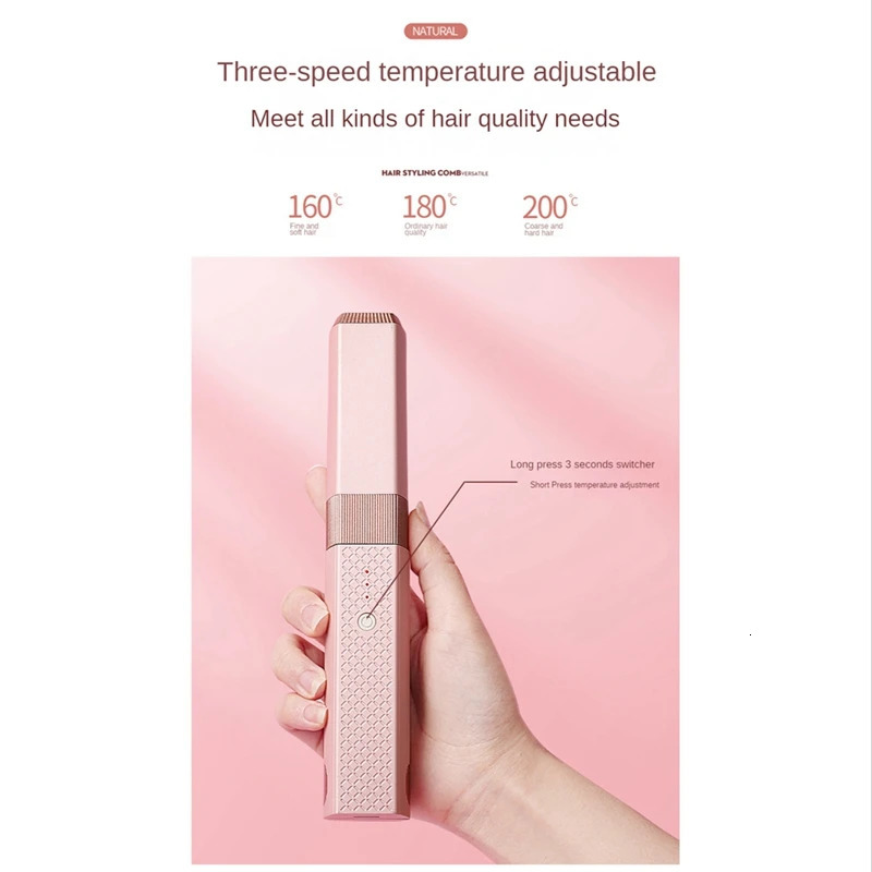 Wireless Hair Straightening Splint Straight Hair Stick Portable Straight Curling Stick Inner Buckle Bangs Styling Tool B 250214
