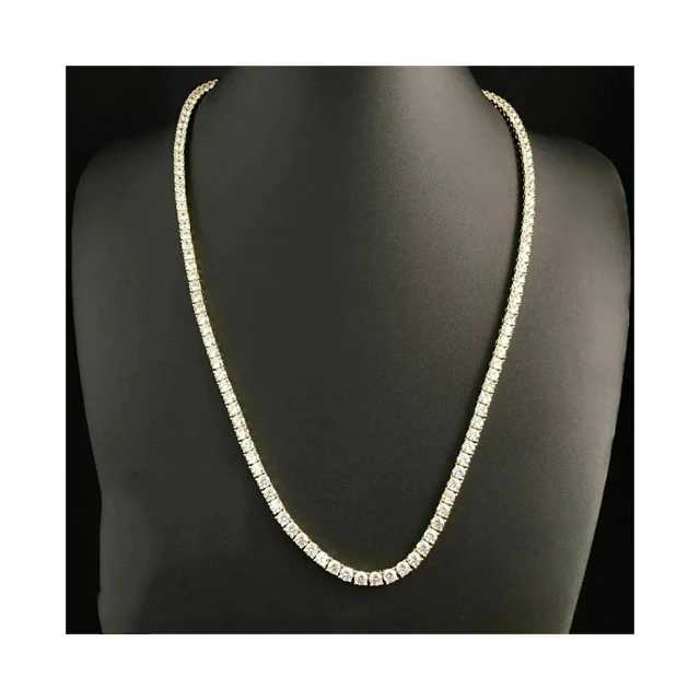 Arrival Tennis Chain Vvs Moissanite Diamond Stubbed 925 Sterling Silver White Gold Plated