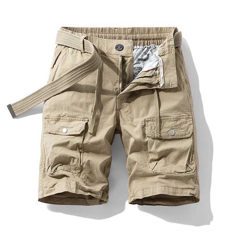 Summer Overalls Pants Mens High-End Multi-Pocket Mountaineering Pants Outdoor Casual Large Size Mens Elastic Waist Shorts W250215