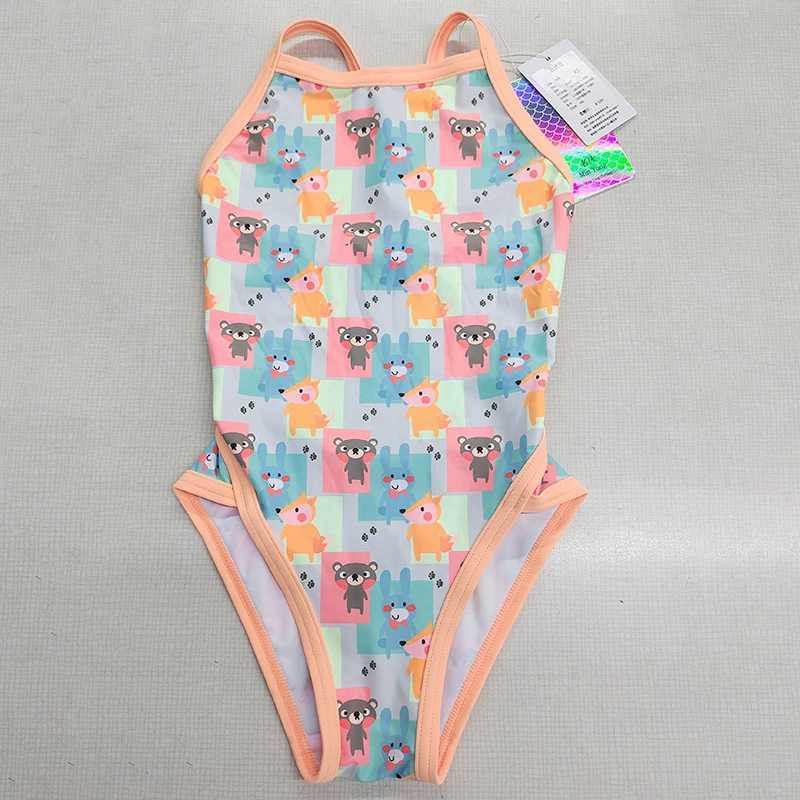 High Quali Professional Girls Swimsuit Teenage Girls Training Racing Swimsuit Printed Swimming Costumes For KidsXJ250214