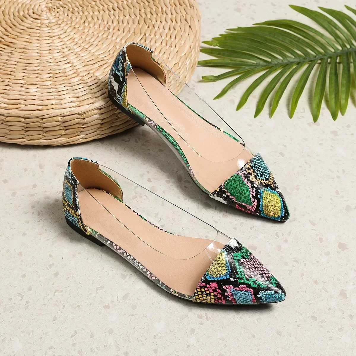 Sexy transparent shallow mouth flat Fi Pointed toe casual light and comfortable high temperature walking shoes 2024 Y250214
