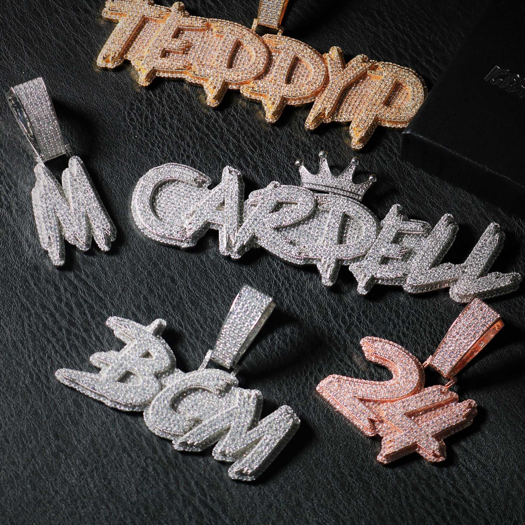 Hip Hop Fashion Jewelry Pendant VVS Moissanite Custom Letter Pendant 925 Silver Necklace With Letter Moissanite Diamond Pendant