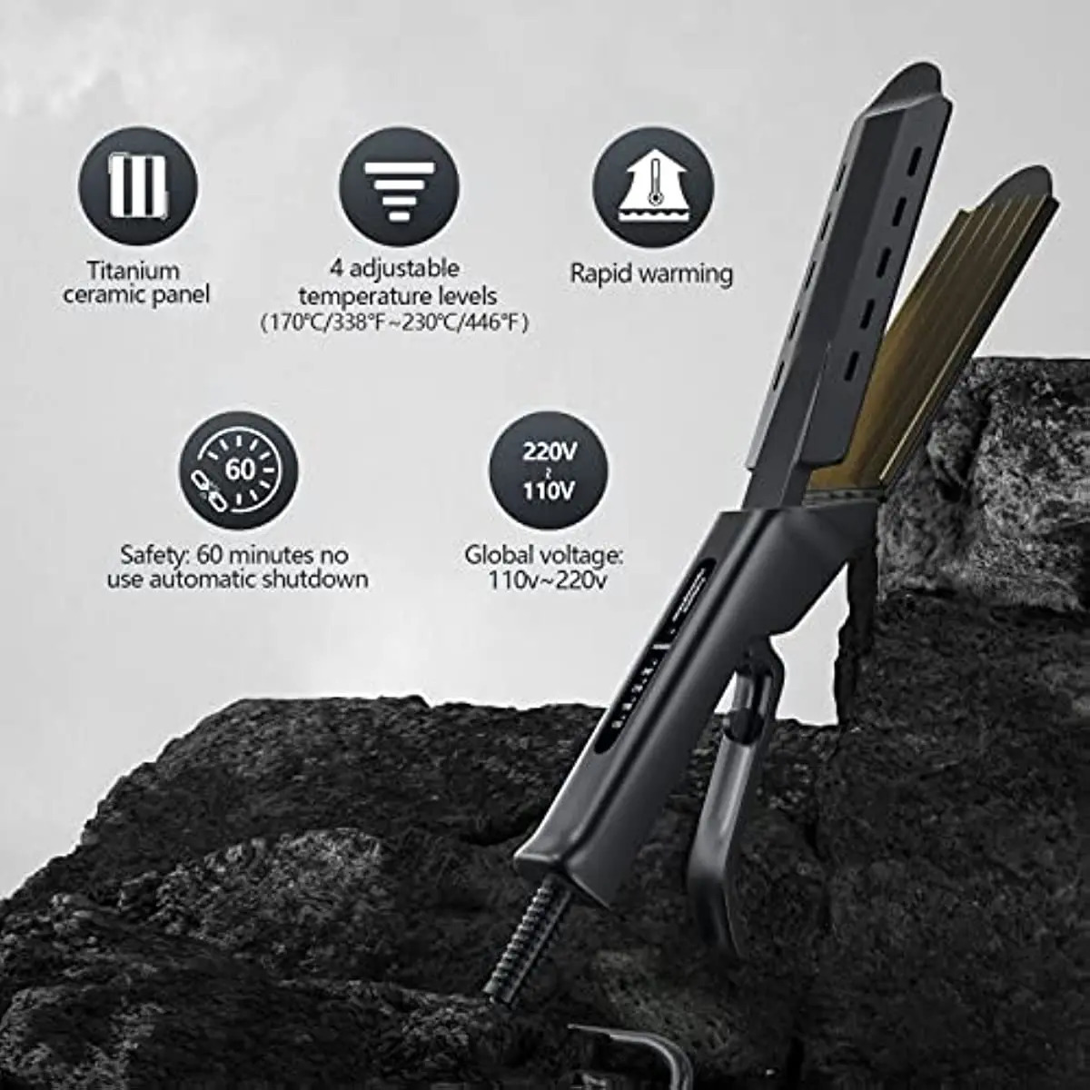 Professional Ceramic Corrugated Iron Electric Curling Crimped Wide Plates Beauty Hair Iron For Hair Wave Corrugation Flat Irons 250214