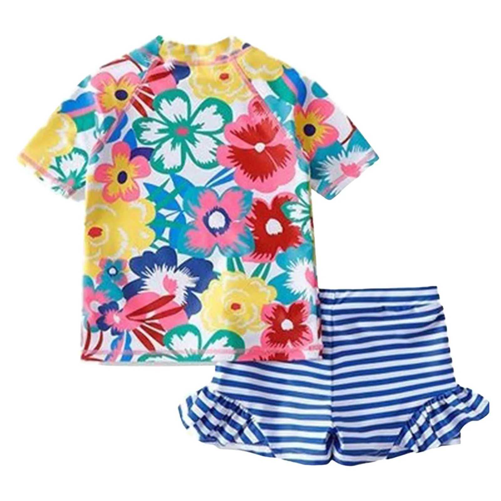 Little Girl Size 12 Swimsuit Baby Toddler Girl Swimsuit Baby Ruffle Swimwear Summer Beach Bathing Suit Preppy Sle SwimsuitXJ250214