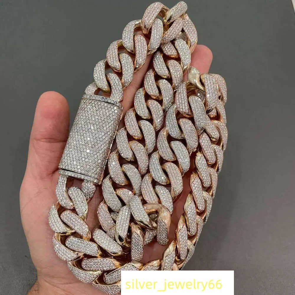 Luxury Custom Buss Down 4 Rows Iced Out Moissnaite Diamond Miami Cuban Chain