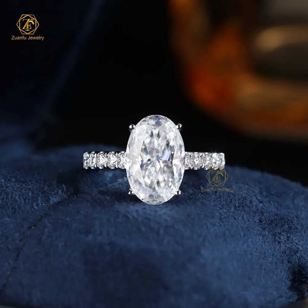 ZuanFo14k Womens Engagement Ring 18k Solid White Gold with GIA IGI Certified CVD HPHT Lab Grown Diamond Jewelry