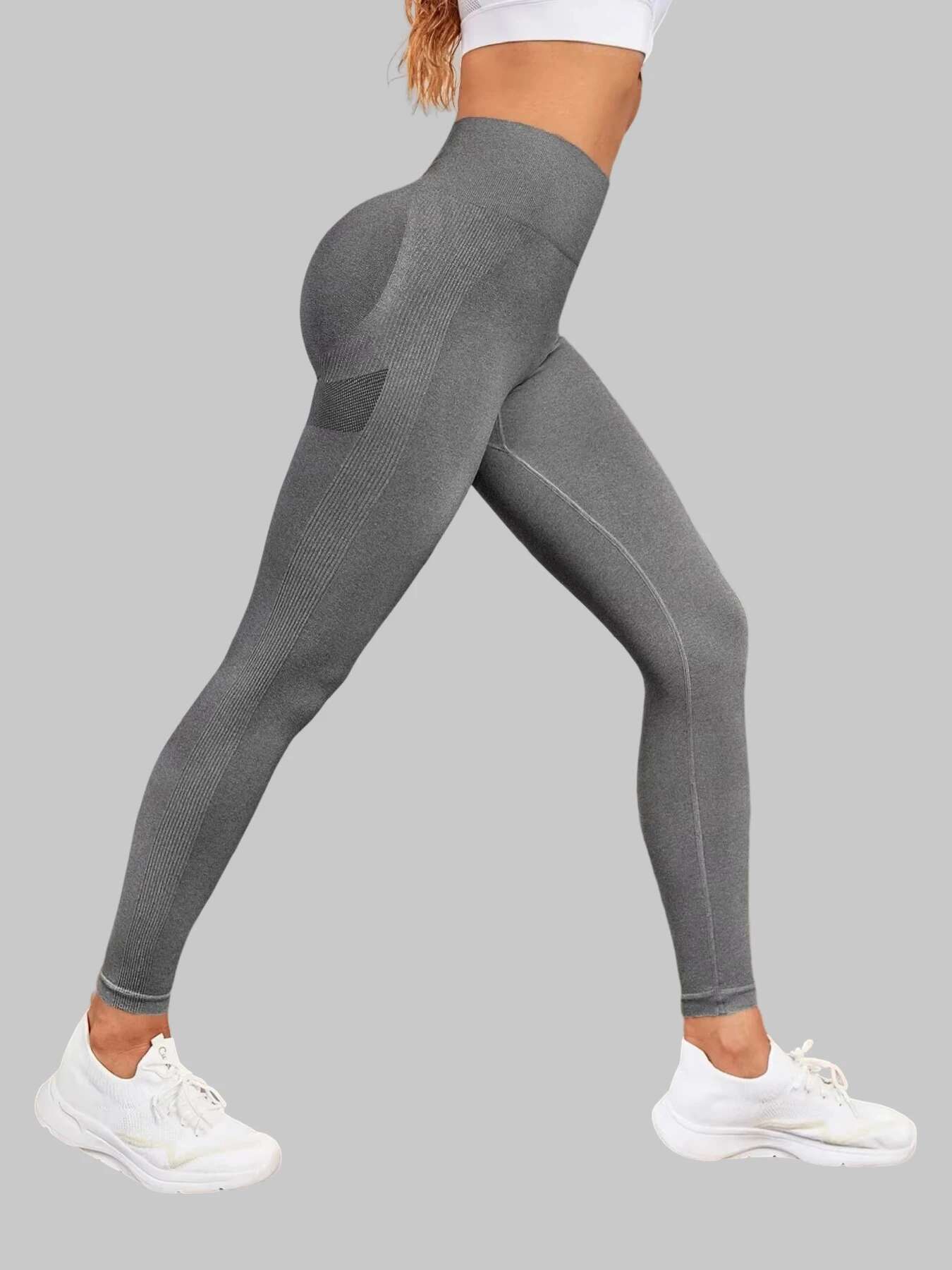 Knit Seamless Women's Leggings High Waist Elastic Tights Gym Trainning Running Sports Fiess Hip Lift Yoga Pants