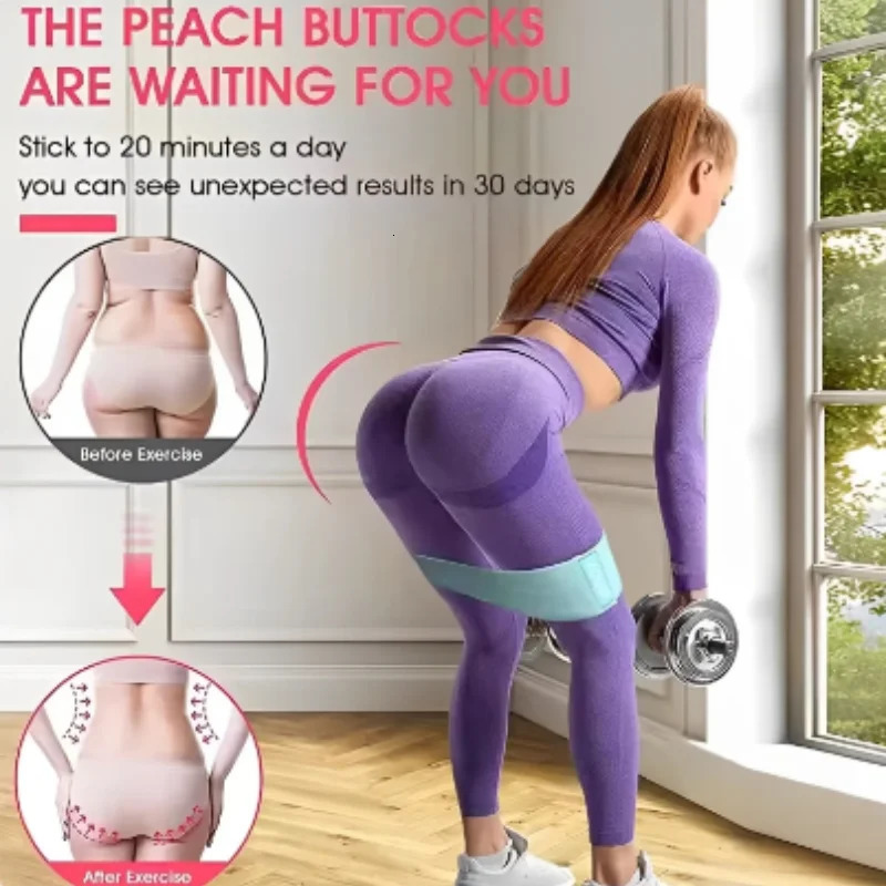 1PC Elastic Squat Resistance Band Butt Circle Portable Sports Fitness Body Tension Yoga Shaping Stretch Training 250213