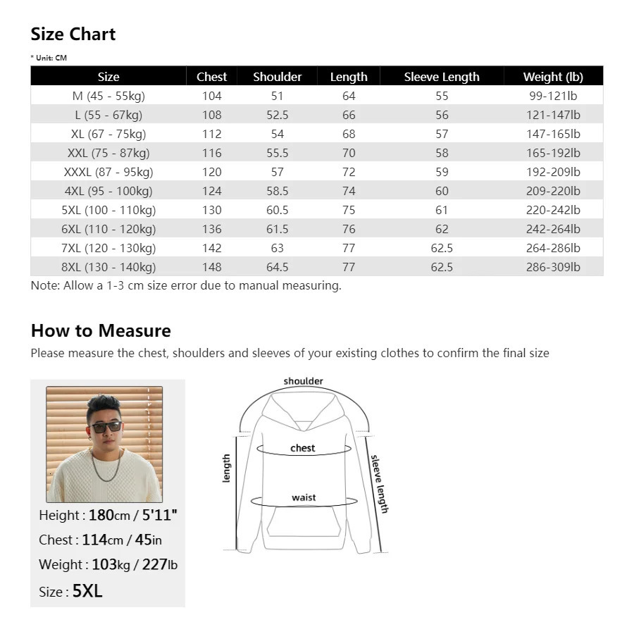 Men Sweatshirts Cotton Hooded Oversized 6XL 7XL 8XL Plus Size Zipper Full Length Hoodies Pullovers Autumn Streetwear Sportswear 250214