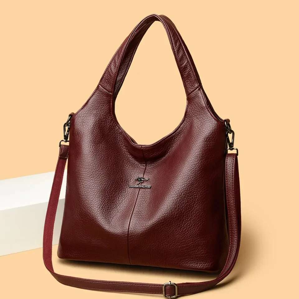 Women's Leather Top-Handle Bags Designer Handbag And Purse Ladies Solid Color Shoulder Crossbody Bag Travel Commuter Sac