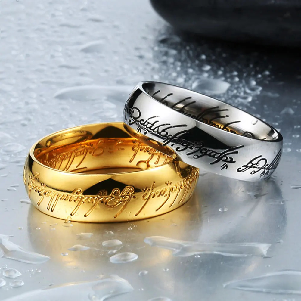 Stainless steel Language Rings for Unisex Fashion Accessories Jewelry 250213