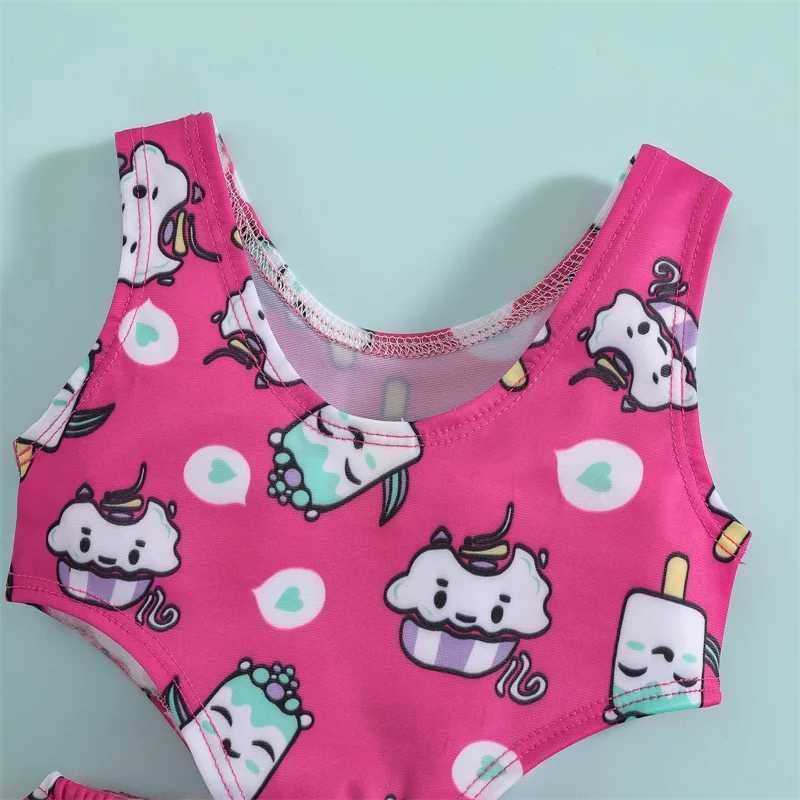 Yiiciovy Little Girls Lovely Print Swimsuit Bikini Ice Swimwear Swimming Suit Summer Kids Beach Bathing SuitXJ250214