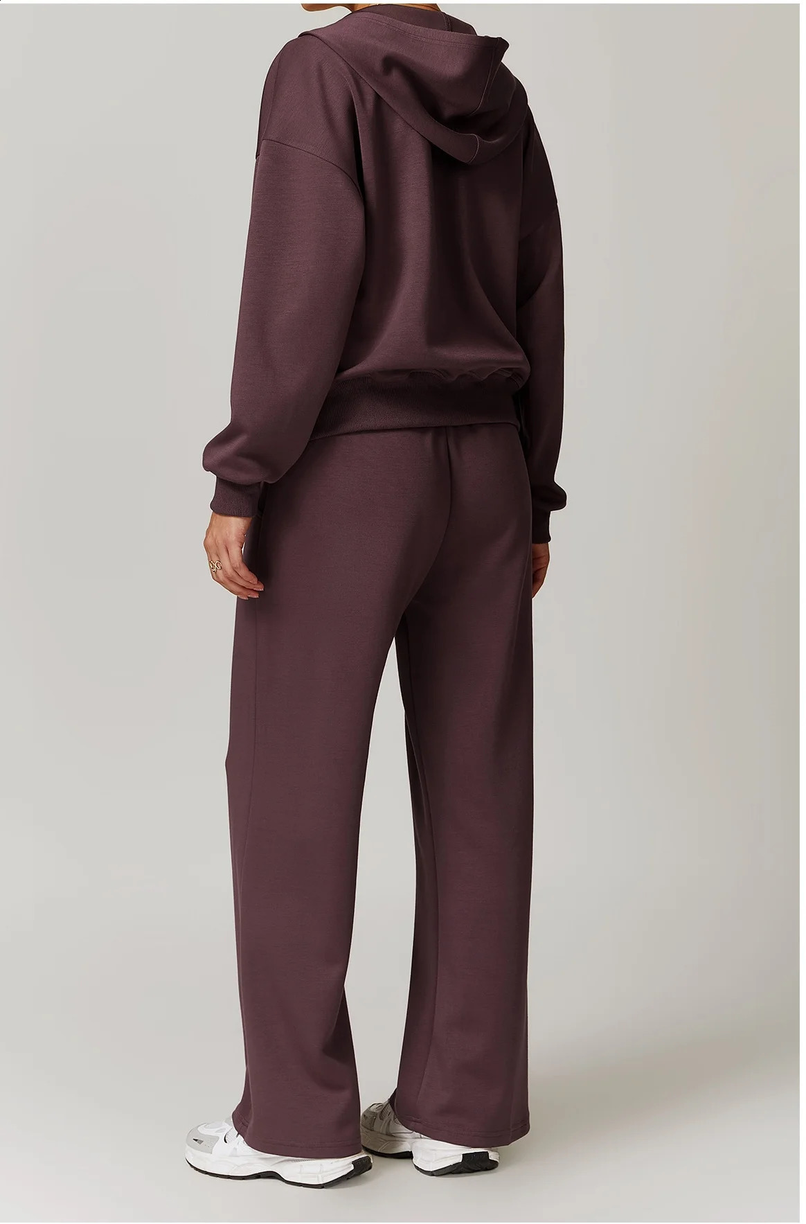 Tracksuit Women Casual Hoodies Sweatshirt Pant Set Long Sleeve Zipper Pocket Hoodies Coat Drawstring Sweatpants Sport Suit 250210