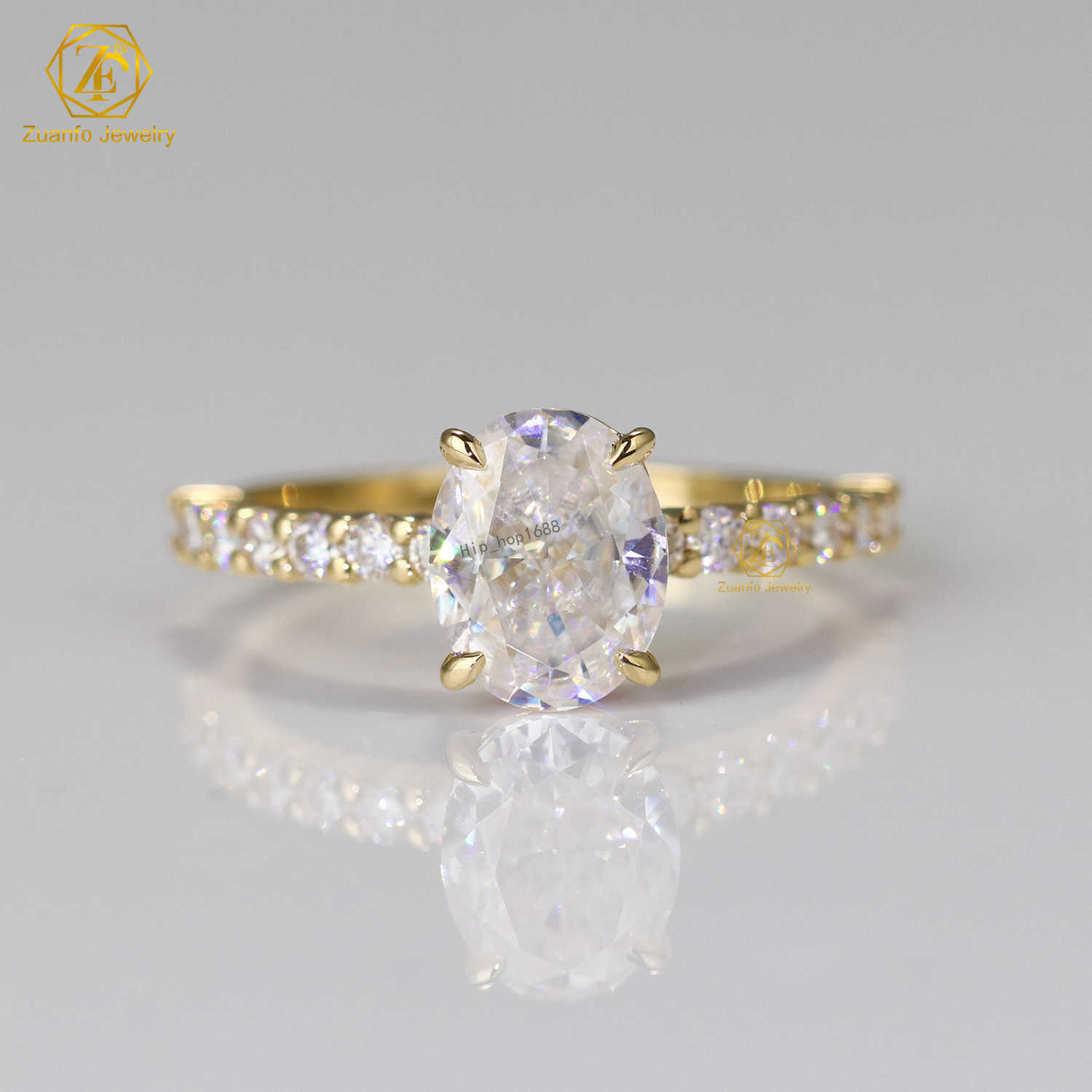 Custom 0.5ct 1ct 1.5ct 2ct 2.5ct 925 Silver 10K 14K 18K Gold Jewelry IGI Certified HPHT CVD Lab Diamond Engagement Wedding Ring