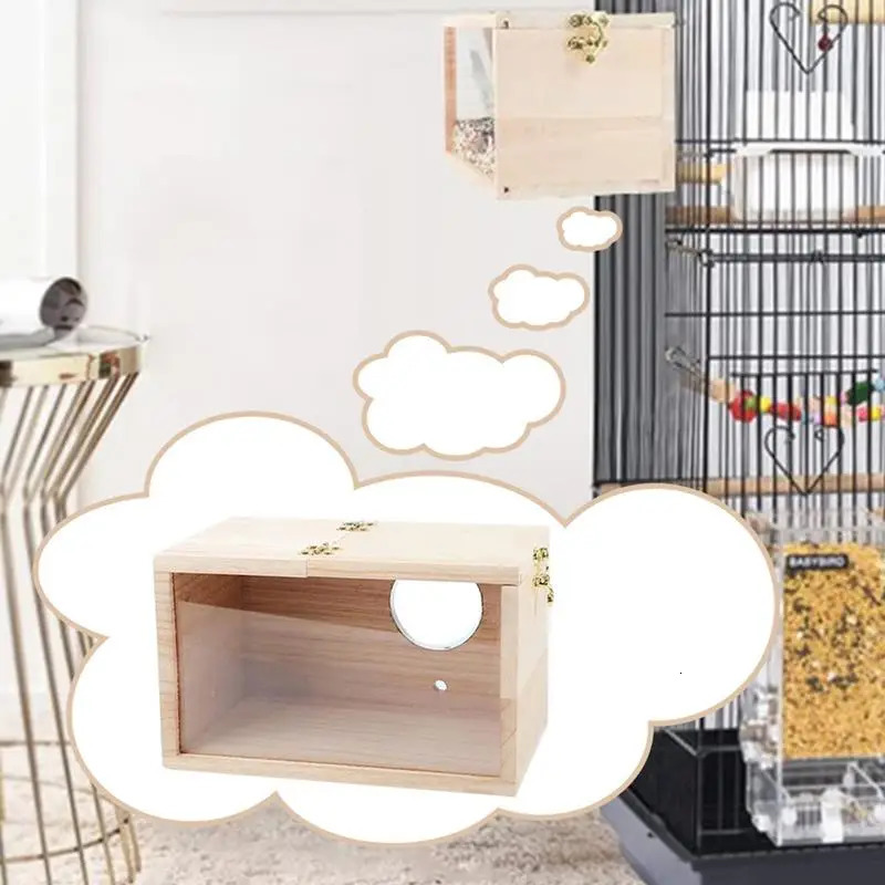 Bird Breeding Box Parrot Mating Box Cage Parrot Breeding Mating Box Wooden Bird Nesting House For Parrot Parakeet Budgies 250206