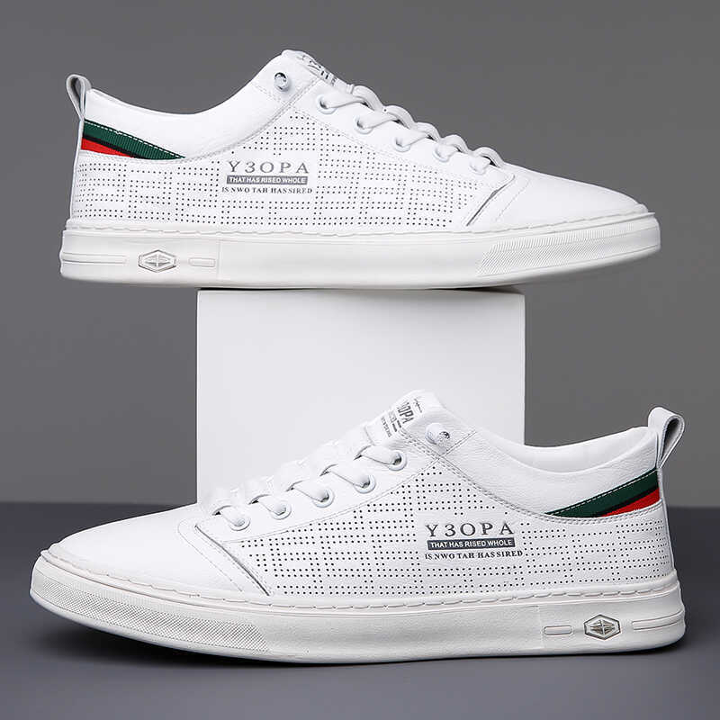 Men Casual Shoes Flat Bottom Simple Design Sense Versatile Triple White Beige Free shipping