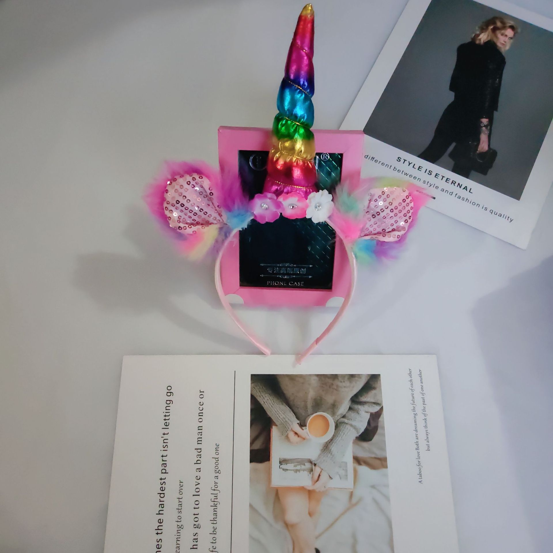 Cross-border New Design Mermaid Unicorn Hair Band with Cat Ear Decor for Parties