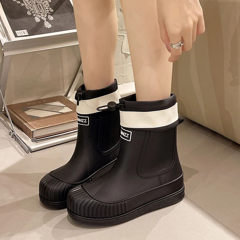 Lady Summer Rain Boots Fashion Non-slip Upgrade Waterproof Rain Boots Women Camping Outdoor Hiking School Rainy Days 250213