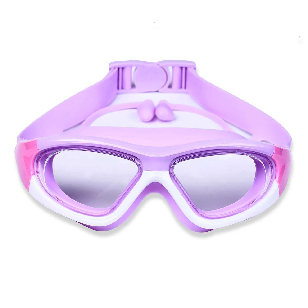 High-definition kidsrens swimming goggles for boys and girls anti-fog swimming goggles large-frame goggles comfortable silic Z250215-1