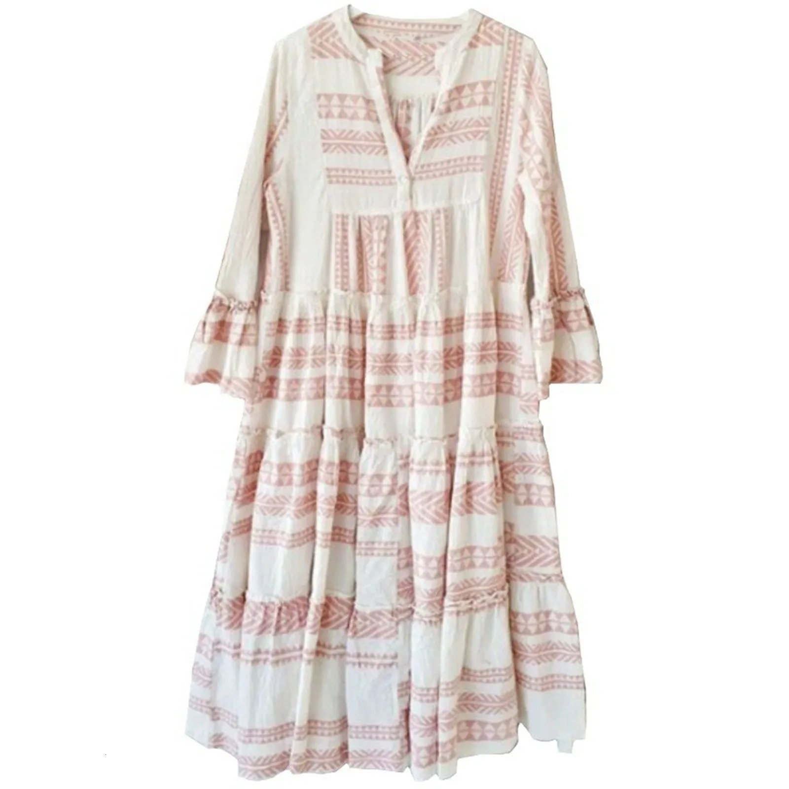 Bohemian Print Maxi Dress For Women Long Sleeve Beach Dress Vacation Flowy Dresses Summer Dresses Boho Sundress Dress 250213