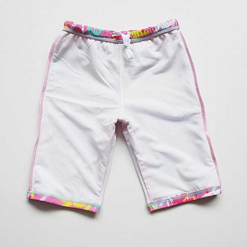 Two-Piece Girls Swimsuit Print Short Sleeve UPF 50 UV Swimwear Rash Guard Children Swimwear Summer Kids Beach Wear ShortsXJ250214