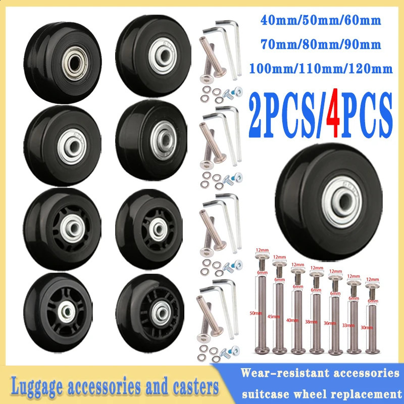 Suitcase Screw Replacement Wheels for Travel Suitcase Wheel Axle Repair Kit 40/45/50/60/70/80/90/100/110/120mm Silent Casters 250214