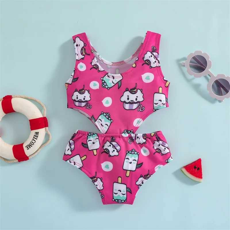 Yiiciovy Little Girls Lovely Print Swimsuit Bikini Ice Swimwear Swimming Suit Summer Kids Beach Bathing SuitXJ250214