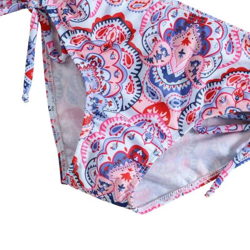 Summer Kids Swimsuits for Girl 1-6Y Chic Halter Two Piece Bikin Swimwear Infant Child Fast Dry Breathable Swimming WearXJ250214