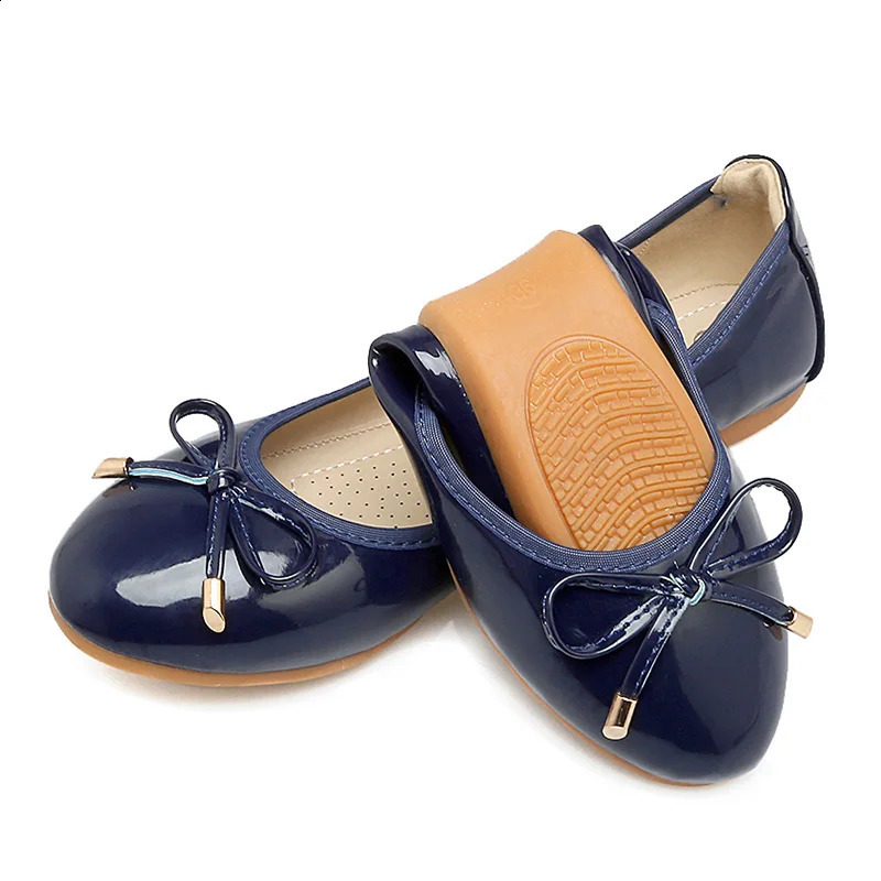 Plus Size 34-43 Women Shoes Foldable Ballet Flats Patent PU Leather Spring Summer Ladies Flat Shoes Fashion Loafers Shoes Woman 250214