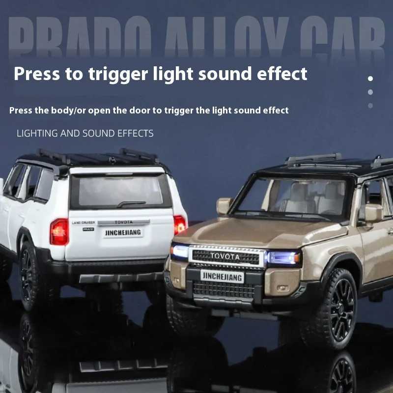 1 32 TOYOTA PRADO Land Cruiser Off Road Vehicle Metal Alloy Diecast Model Car Outdoor Display Collectibles Decorative Gift BoyT250215