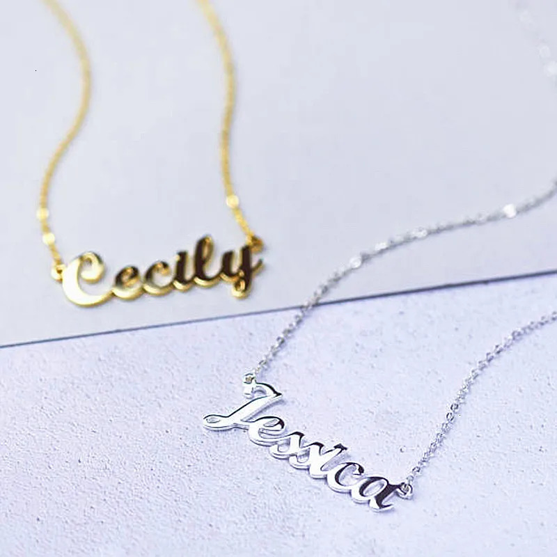 Custom Name Charms Necklace Gold Color Stainless Steel Box Chain Necklaces for Women Men Personalized Handmade Pendants Jewelry 250210