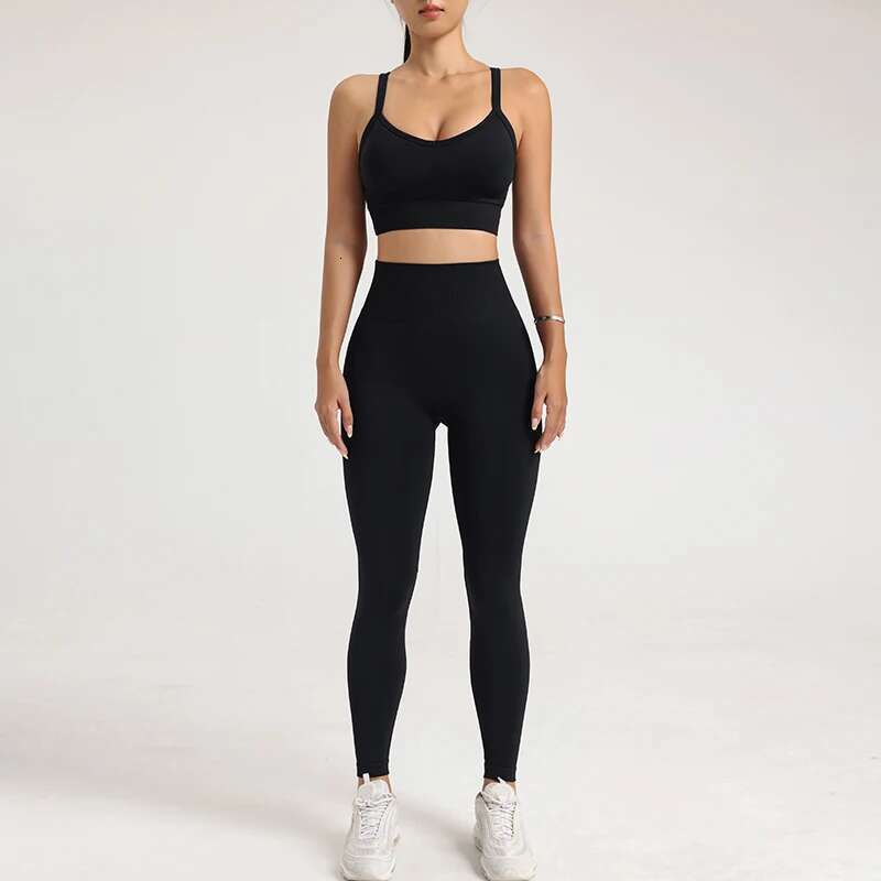 Women's Yoga Suit Sports Underwear Leggings High Stretch Sportswear Quick Dry Breathable Training Clothes Pants