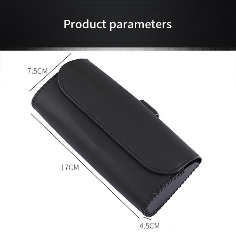 PU Leather Car Visor Sunglasses Case Clip Hanger Magnetic Fastener Sunglasses Holder Storage Box Eyeglasses Holder Car Interior 250213