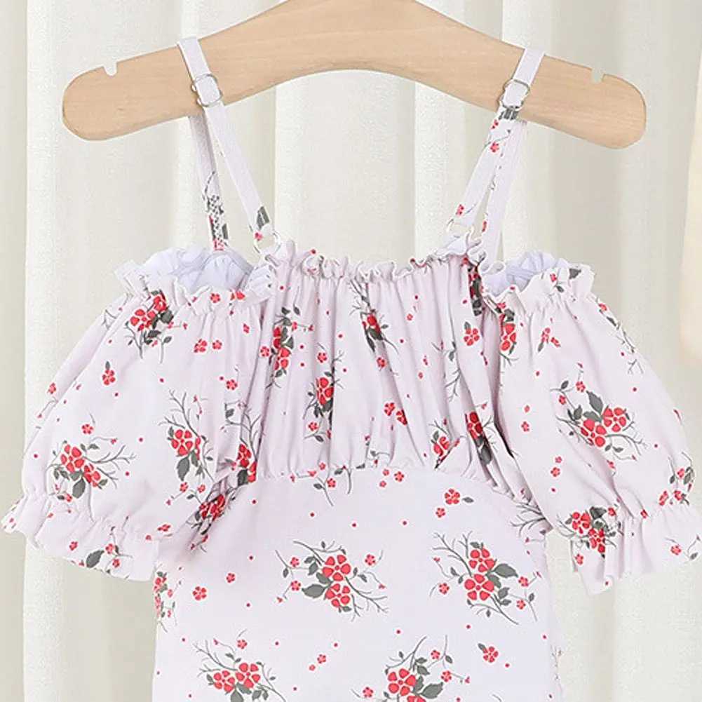 2023 Fashion Summer Toddler Newborn Baby Girls Swimwear Swimsuits Bow Floral Printing Sling Bodysuits Bathing Suits 1-6YXJ250214