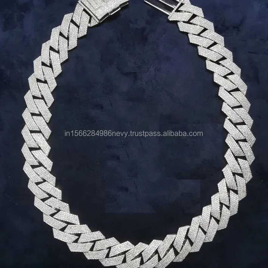 Custom Name 26MM Rappers Iced Out Cuban Link Chain Diamond Moissanite Mens Chunky Chain Necklace Cuban Link Chain Men