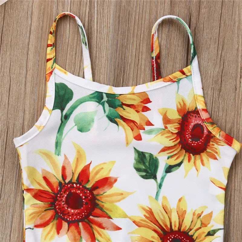 0-24m Baby Girls Bodysuit Swimsuits Sunflower Print One_Piece Swimming Suits For Infant GirlsXJ250214