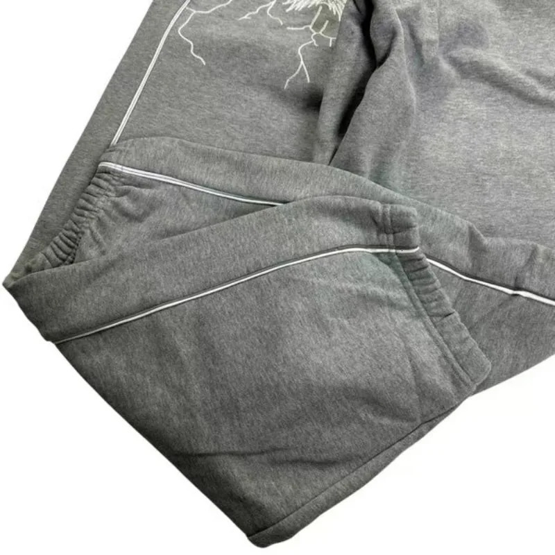 Y2K streetwear retro dragon head embroidered mens pants hip-hop fashion straight pants casual loose couple track pants 250214