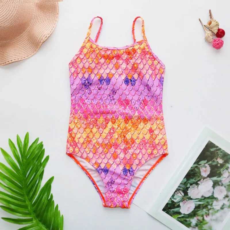 Girls Swimsuit One Piece Swimsuis Summer Fashion Mermaid Swimwear For Girl Children Beachwear Kids Girls Bathing Suits 3-14YXJ250214